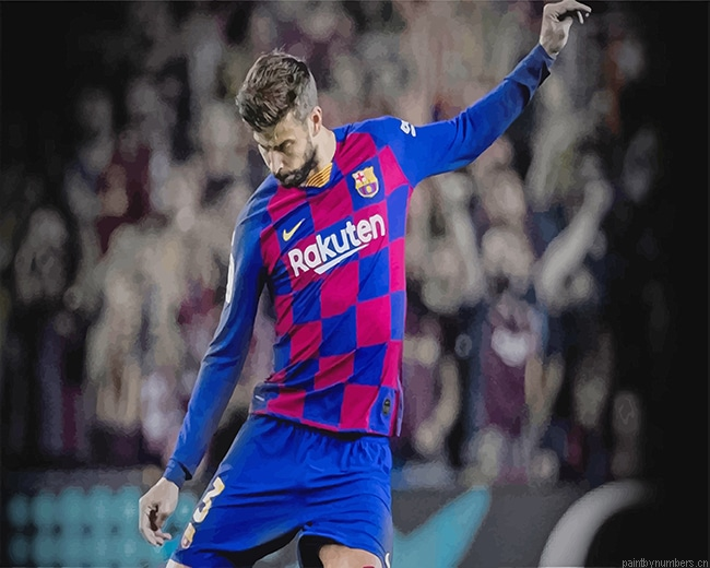 Pique Barcelona Soccer Painting By Numbers.png