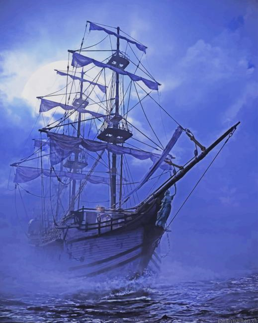 Pirate Ship In Moonlight Painting By Numberss.png