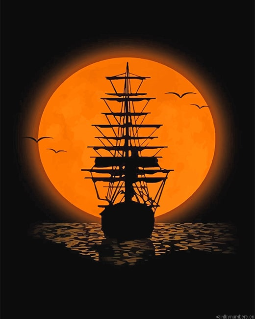 Pirate Ship Silhouette Painting By Numberss.png