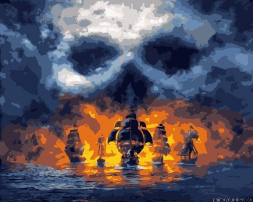 Pirate Ships At Sea Painting By Numbers.png