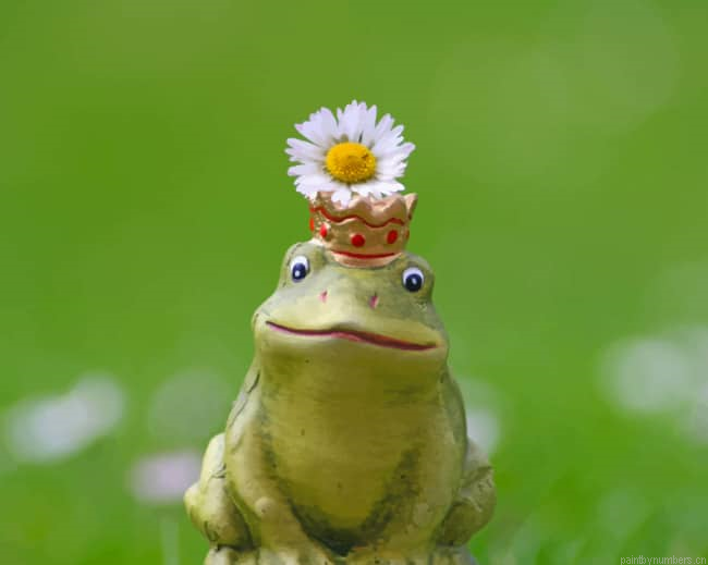 Plastic Frog With Flower Amphibians Painting By Numberss.png