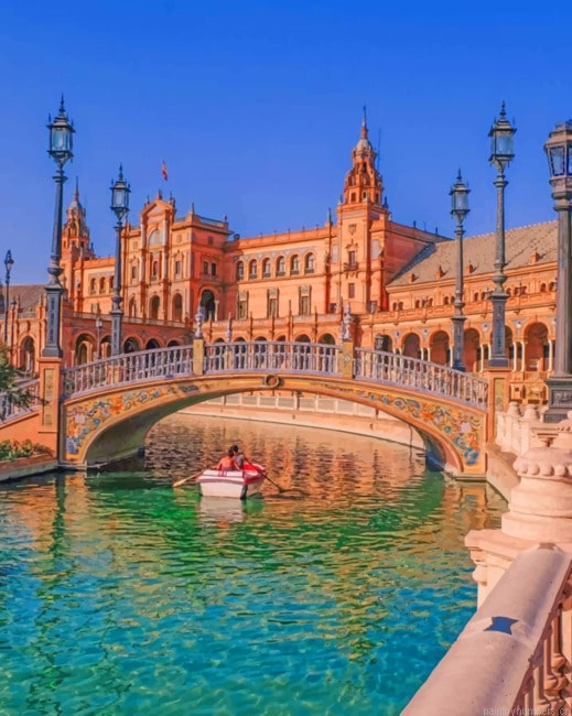 Plaza De Espana Spain Buildings Painting By Numberss.png