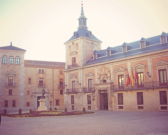 Plaza De La Villa Madrid Spain Buildings Painting By Numbers.png