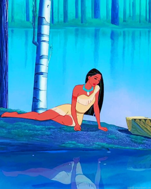 Pocahontas Behind The River Animations Painting By Numberss.png