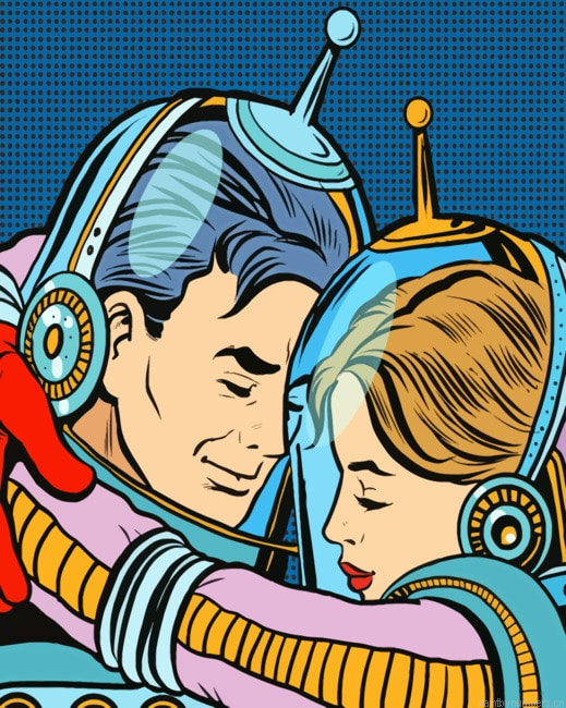 Pop Art Astronaut Couple Painting By Numberss.png
