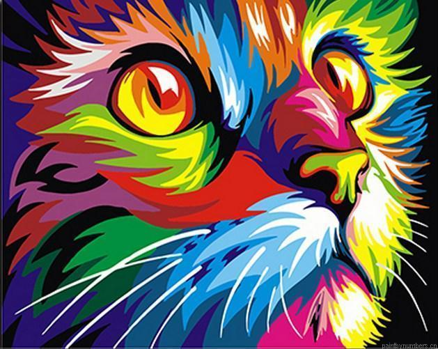 Pop Art Cat Animals Painting By Numbers.png