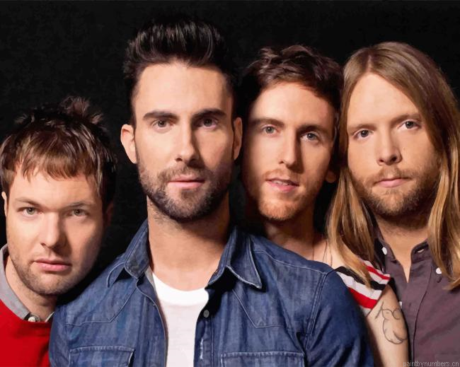 Pop Band Maroon 5 Singers Painting By Numberss.png