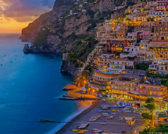 Positano Amalfi Coast Italy Painting By Numbers.png