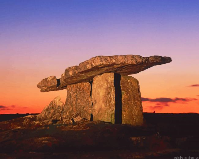 Poulnabrone Dolmen Sunset Ireland Painting By Numbers.png