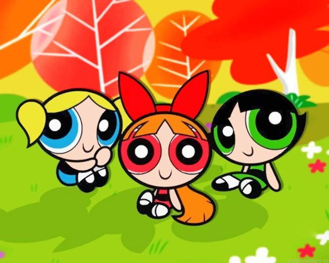 Power Puff Girls Cartoons Painting By Numbers.png