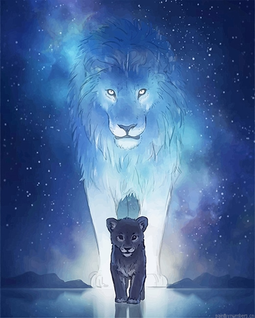 Powerful Lion Painting By Numberss.png