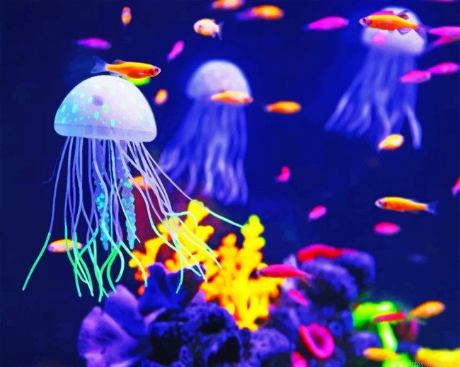 Powerfull Jellyfishes Painting By Numbers.png