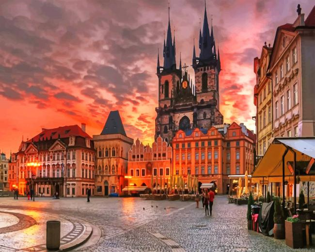 Prague Streets Czech Republic Cities Painting By Numberss.png