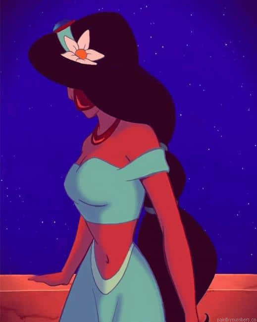 Princess Jasmine Cartoon Painting By Numberss.png