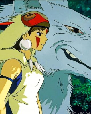 Princess Mononoke And The Wolf Goddess Painting By Numbers.png
