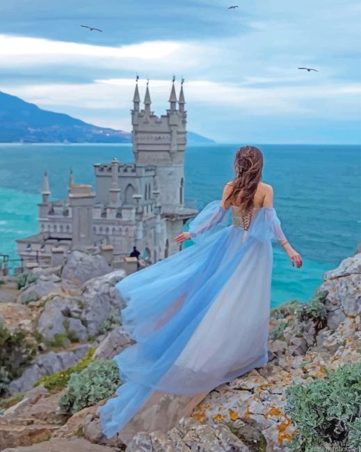 Princess Wearing Blue Dress Painting By Numberss.png