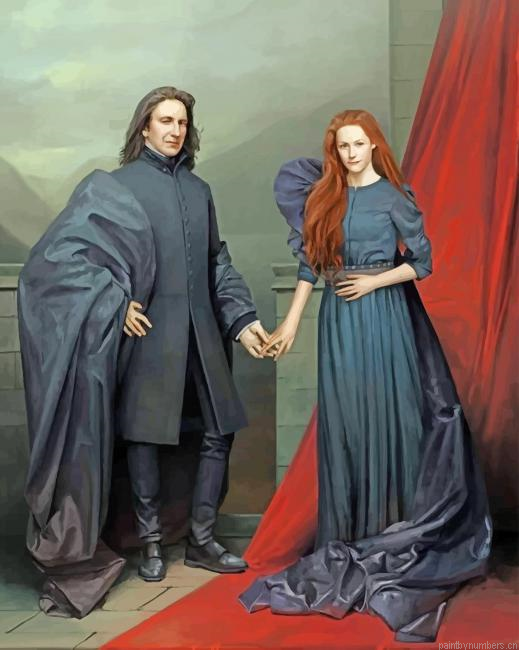 Professor Severus Snape And Lily Potter Painting By Numberss.png