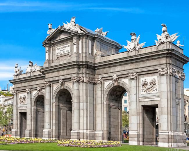 Puerta De Alcala Madrid Spain Painting By Numberss.png