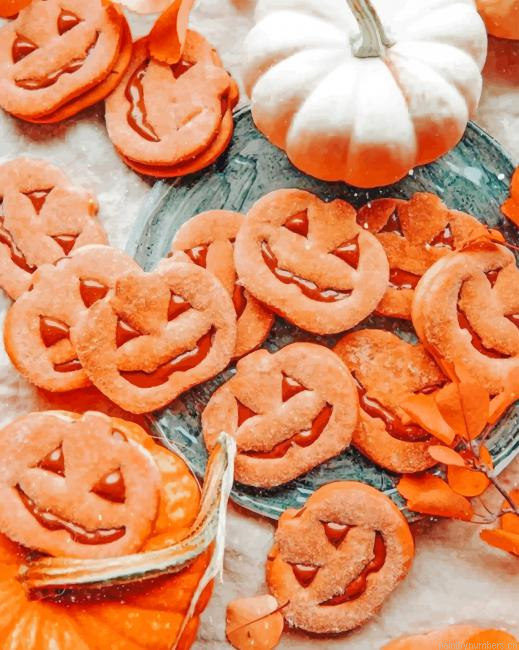 Pumpkin Cookies Food Painting By Numberss.png