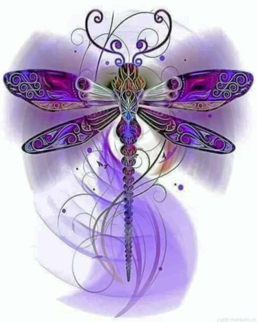 Purple Dragonfly Painting By Numberss.png