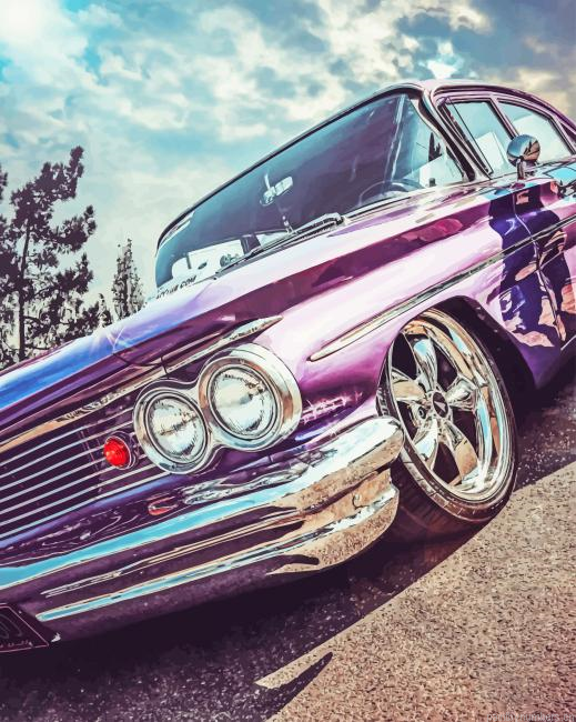 Purple Old Car Painting By Numberss.png