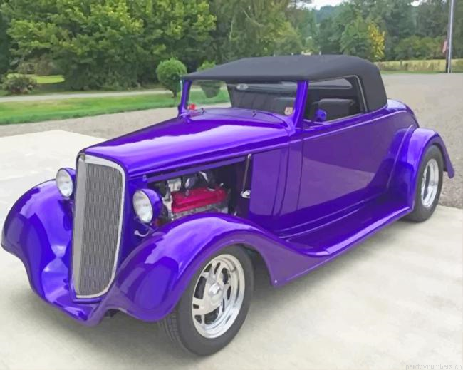 Purple Old Chevrolet Cars Painting By Numberss.png