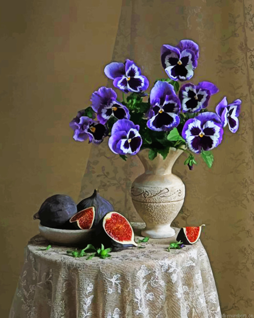 Purple Pansy Flowers Painting By Numbers.png