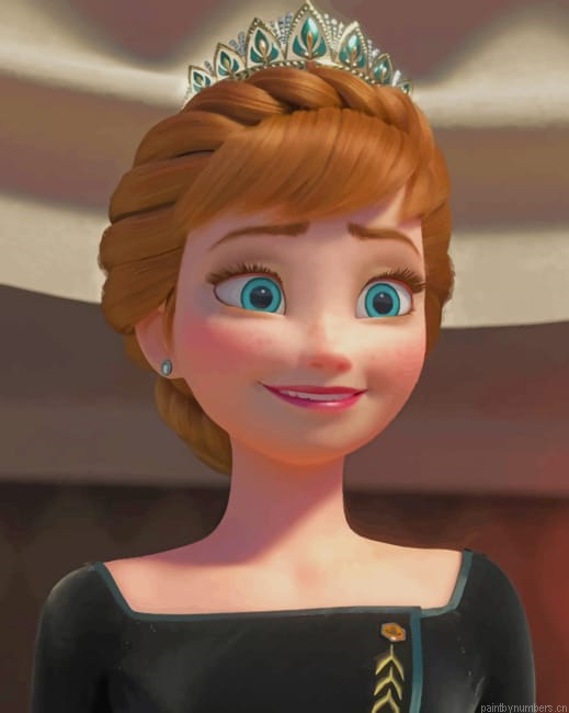 Queen Anna Frozen Animations Painting By Numberss.png