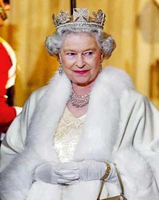 Queen Elizabeth Wearing White Painting By Numbers.png