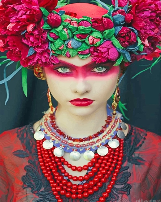 Queen With Flowers Crown Painting By Numbers.png