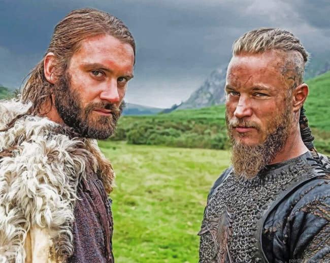 Ragnar And Jon Snow Actors Painting By Numberss.png