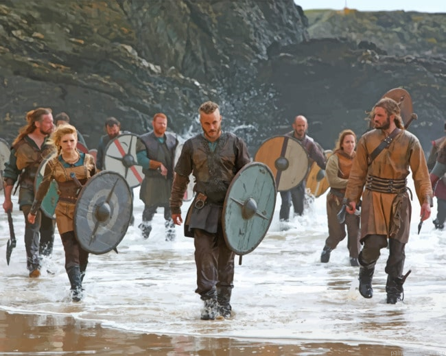 Ragnar And Vikings In The Beach Movies Painting By Numberss.png