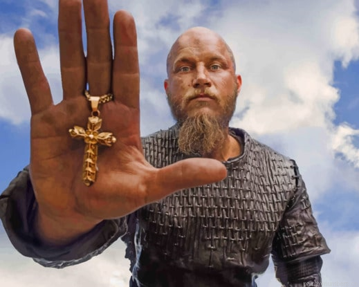 Ragnar Lothbrok With Cross Movies Painting By Numberss.png