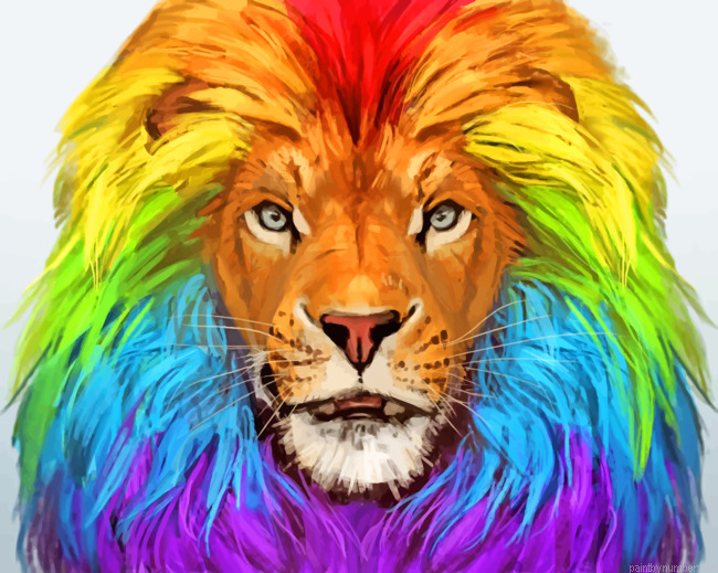 Rainbow Lion Painting By Numberss.png