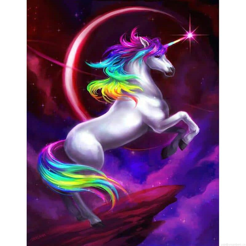 Rainbow Unicorn Horse Animals Painting By Numbers.png