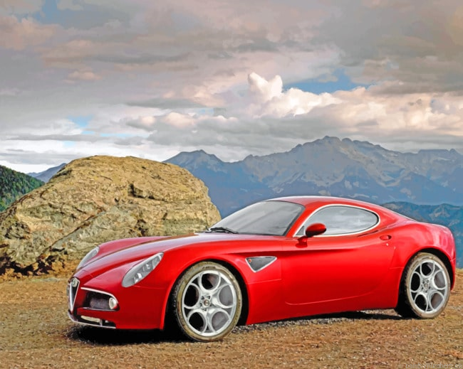 Red Alfa Romeo Cars Painting By Numbers.png