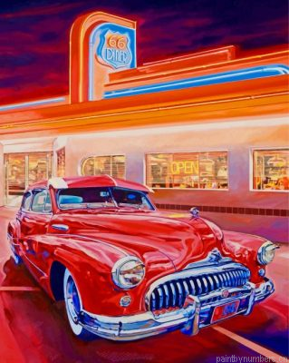 Red American Muscle Car Painting By Numbers.png