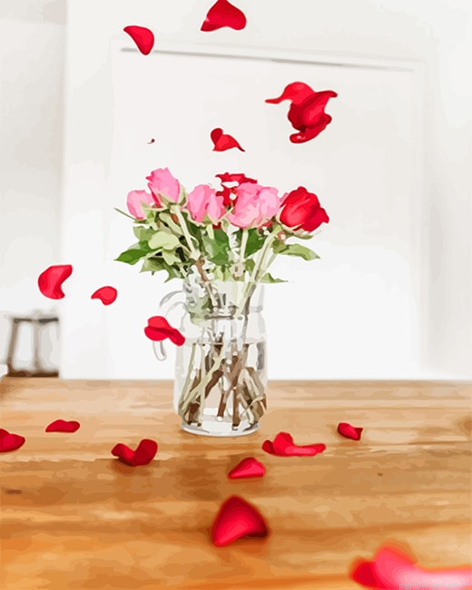 Red And Pink Roses Flowers Painting By Numberss.png