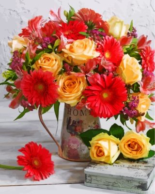 Red And Yellow Flowers Painting By Numbers.png