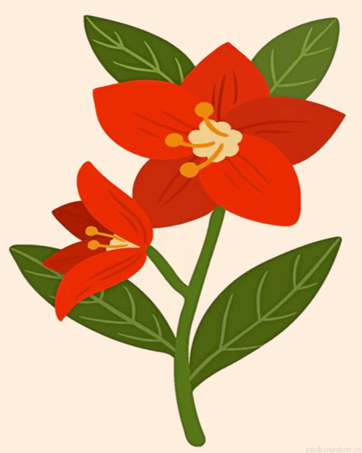 Red Botanical Painting By Numberss.png