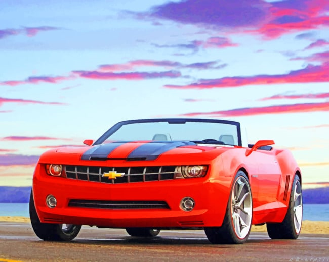 Red Chevrolet Camaro Cars Painting By Numbers.png