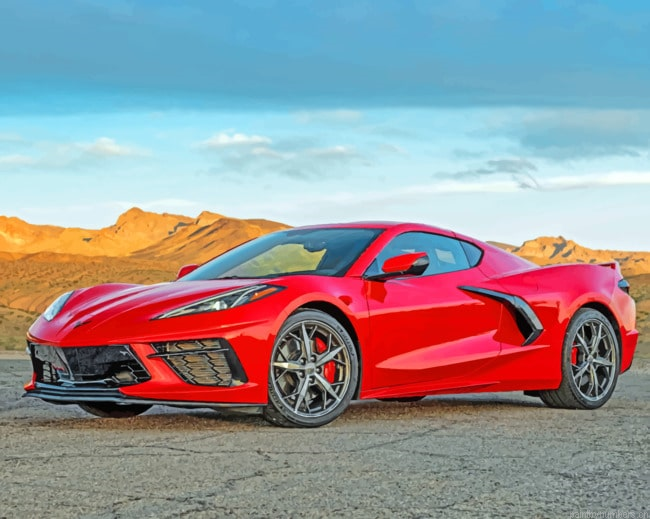 Red Corvette Cars Painting By Numbers.png
