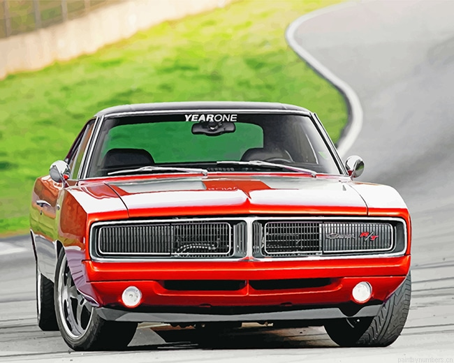 Red Dodge Charger Pro Touring Cars Painting By Numbers.png