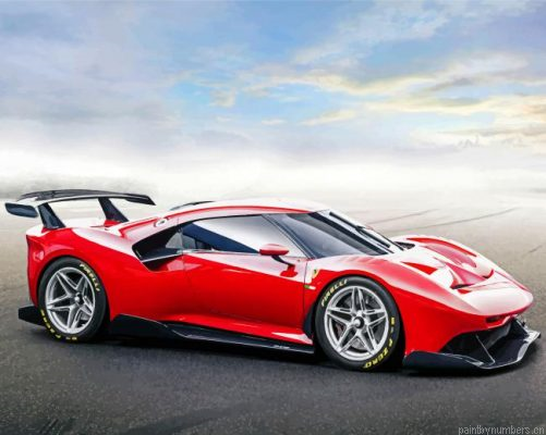 Red Ferrari Race Car Painting By Numbers.png