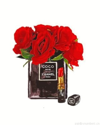 Red Flowers Chanel Noir Painting By Numbers.png