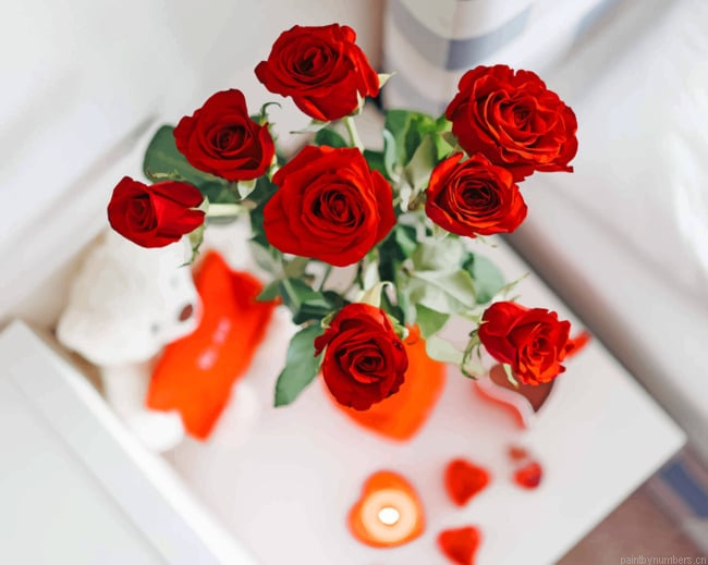 Red Flowers Roses Painting By Numberss.png