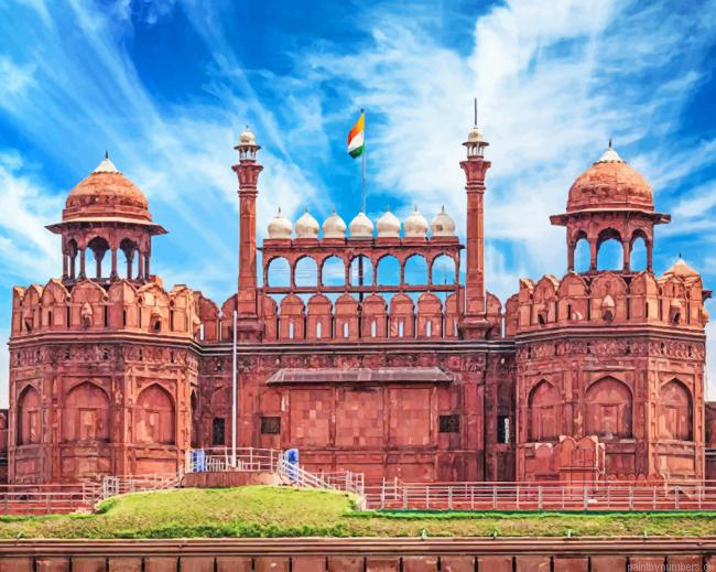 Red Fort India Buildings Painting By Numbers.png