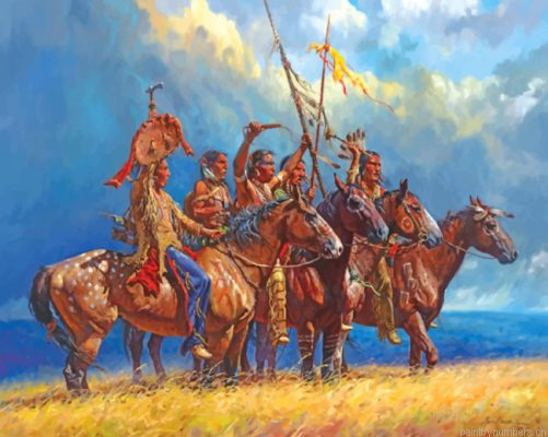 Red Indians Western Art Painting By Numbers.png