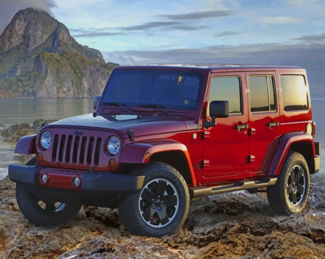Red Jeep Wrangler Cars Painting By Numberss.png