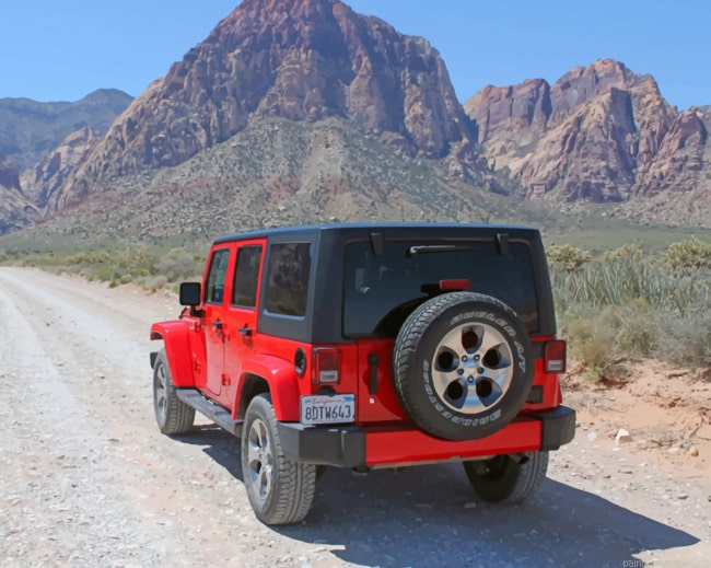 Red Jeep Wrangler In Nevada Painting By Numberss.png